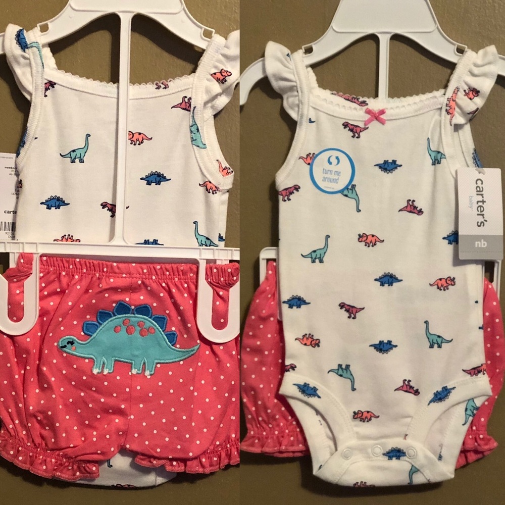 Carters Dinosaur Tank Top Onesie with Shorts 18 mo